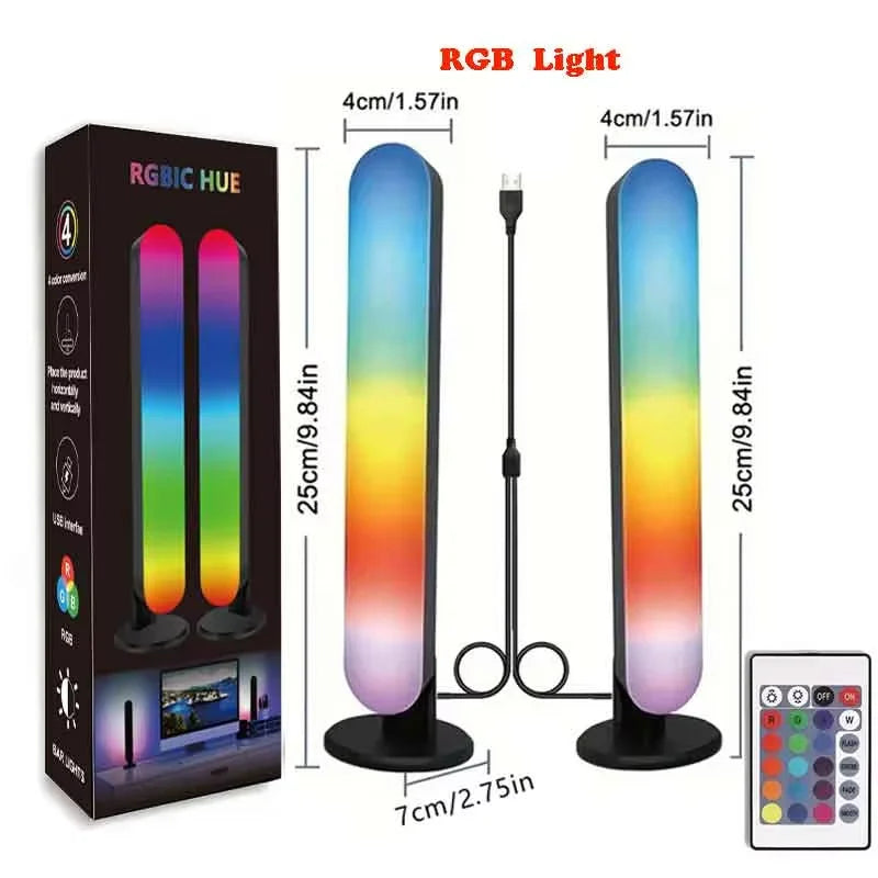 LED Light Tube Dream Color Ambient Light Dimmable Remote Control Music Rhythm Light Living Room Bedroom Party Game Desktop Decor