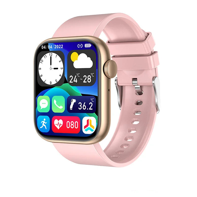 New Women Smart Watch 1.85 Full Touch Bluetooth Call Smart Wristwatch Body Temperature Watch Sports Bracelet Men Smartwatch