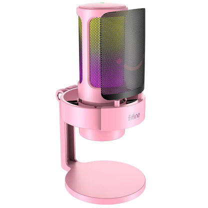 Gaming Microphone with RGB Control, Mute Touch,Condenser Computer Desktop Mic with Pop Filter for Recording/Streaming