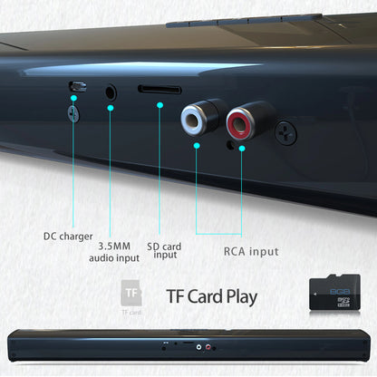 Soundbar Speakers, Bluetooth 5.3, Stereo Soundbar Surround Sound Home Cinema with Remote Control, Support RCA AUX Tf-Card