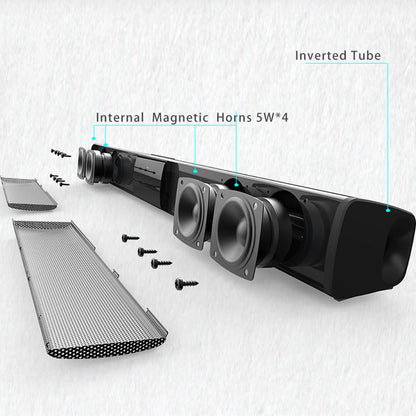 Soundbar Speakers, Bluetooth 5.3, Stereo Soundbar Surround Sound Home Cinema with Remote Control, Support RCA AUX Tf-Card