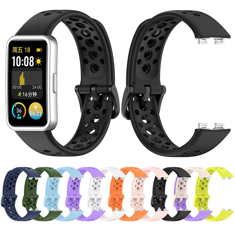 Silicone Straps for  Band 10 9 8 Replacement Sport Breathable Bracelet Correa  Smart Band 8 9 10 Strap Accessories