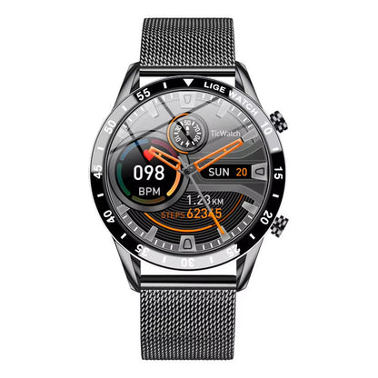 Luxury Full Circle Touch Screen Men Smart Watch Bluetooth Call Steel Band Waterproof Sports Fitness Watch for Android IOS