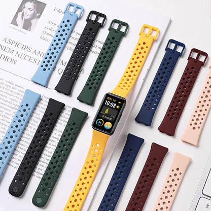 Silicone Straps for  Band 10 9 8 Replacement Sport Breathable Bracelet Correa  Smart Band 8 9 10 Strap Accessories