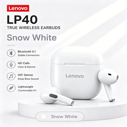 Original Lenovo LP40 Wireless Bluetooth5.4 Headphones TWS Earphones Touch Control Sport Headset Stereo Earbuds For Phone Android